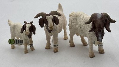 Schleich BOER GOAT FAMILY Billy Nanny Kid Farm Animal 13258 13259