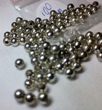 Silver Tone Metal Beads - 4mm - 100 Pieces