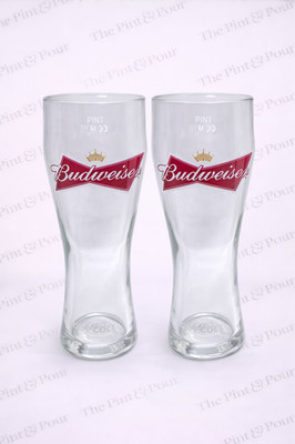 Ein Set Budweiser Pint Biergläser 20oz Brandneu