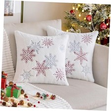 Pack of 2 Christmas Decorative Throw Pillow Covers 16" x 16" Pack of 2 Red