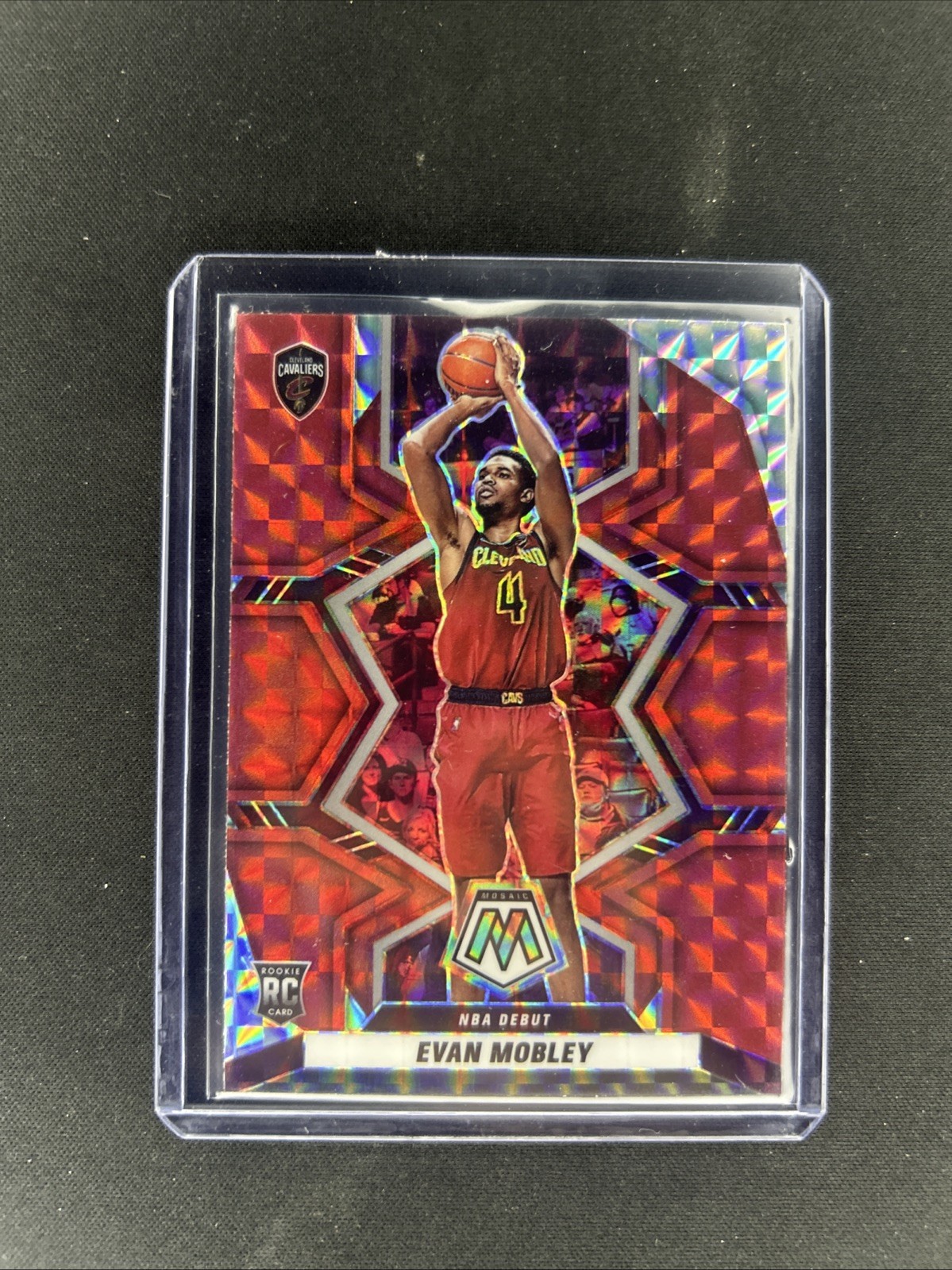 2021-22 Panini Mosaic National Pride Evan Mobley #258 Red Mosaic Prizm (RC)
