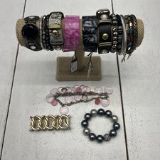 Lot Of 17 Multicolor Assorted Size Bangle Bracelets Costume Jewelry Accessories