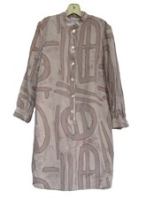 Anne Crimmins Umi Collections Minimalist Chinese Silk Abstract Symbols Dress 8