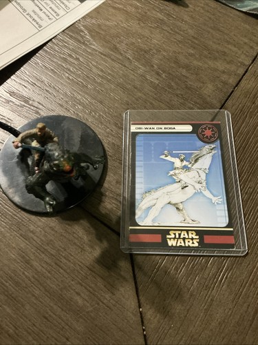 Obi-Wan on Boga Star Wars Miniatures Universe 05 (HUGE) WotC VR - With Card