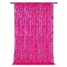 Big Payette Sequin Backdrop 4ftx8ft Hot Pink Sparkly Glitter Curtains for Bir...