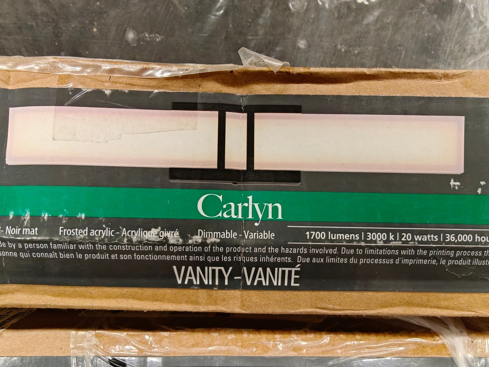 Canarmna Carlyn 24 inch Integrated LED Vanity Light in Matte Black