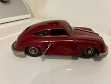 STIUNNING C9 1950's GESCHA PORSCHE SIXMOBIL 8" TIN WINDUP COUPE- IT WORKS GREAT