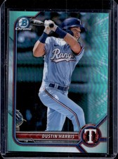 2022 Bowman Chrome Dustin Harris Prospects Aqua Refractor #/125 Rangers