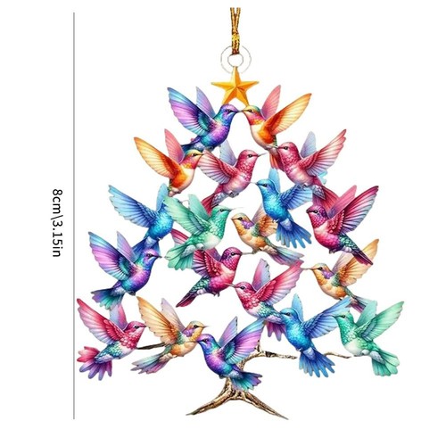Hummingbird Christmas Ornament, Colorful Hummingbirds Decor Pendants Tree 丨UK - Picture 10 of 20