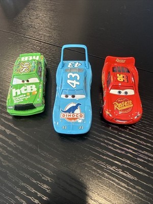 Disney Pixar Cars Lot McQueen, King, Chick Hicks, Loose, 1:55
