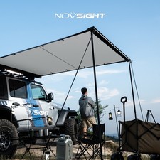 NOVSIGHT Car Side Awning 5.2'x8.2' Rooftop Sun Shade Vehicle Awning Yard Shelter