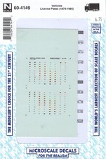 Microscale Decal N Scale 60-4149: Vehicle Lic...