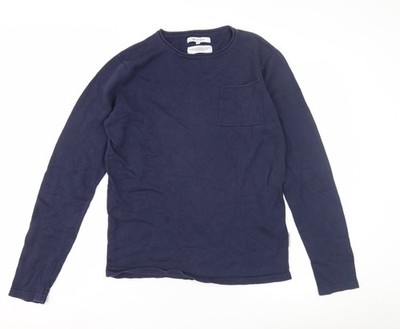 Bellfield Herren Pullover Pulli Blau Baumwolle S
