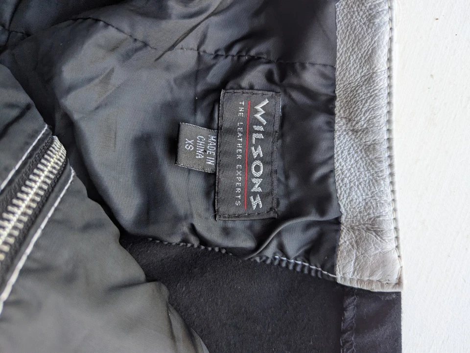 Vestido halter Wilson's vintage de cuero con paneles talla XS Foto 3 de 4