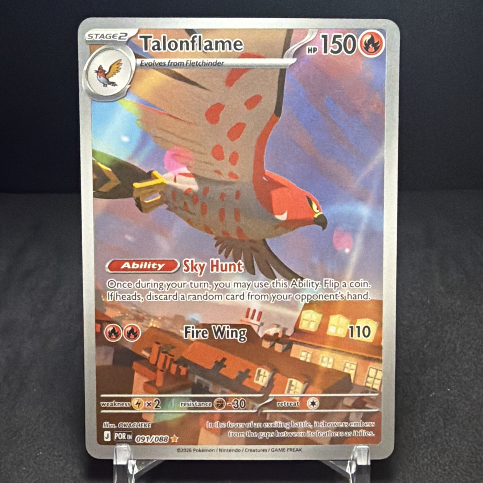 Talonflame 91/88 Illustration Rare Holo Card - Pokemon Perfect Order Near Mint