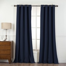 Midnight 2 Piece 100 Blackout Insulated Grommet Top Window Panel Curtain Set