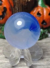 NM Cobalt BLUE Akro Or Master Cloudy Moss Glass Patch Vintage Marble .62"