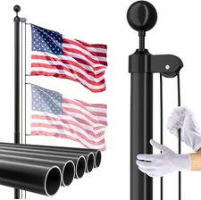 14 Flag Pole for Outside In Ground,20 FT Heavy Duty Flagpole Kit,Extra Thick Out