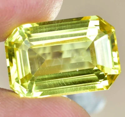 Natürlich Gelbe Saphir 17.70 Karat Zertifiziert Smaragd Makellos Selten Lose - Bild 1 von 4