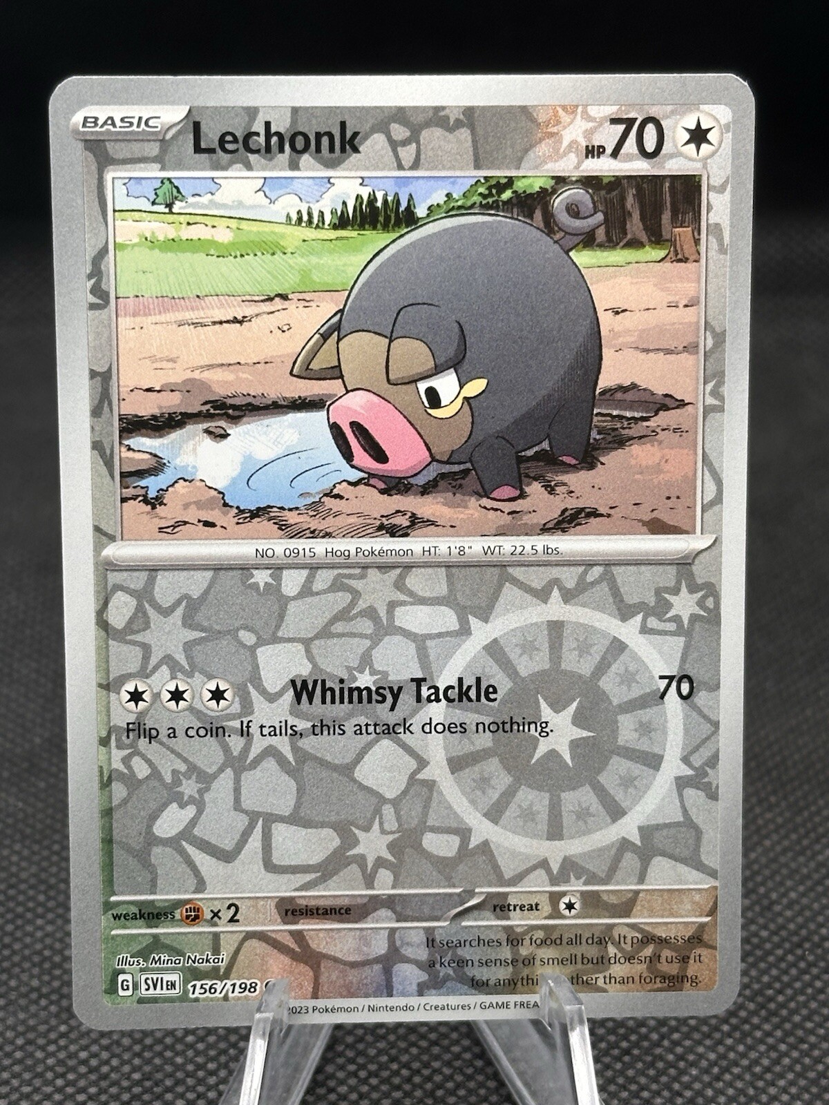 Lechonk - 156/198 Scarlet & Violet Reverse Holo Common Pokemon - NM/MINT