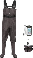 Bootfoot Chest Wader, 2-Ply Nylon/Pvc Waterproof Fishing Hunting Waders with Boo