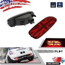 Red Lens UK Flag Tail Running Fog Lamps For MINI Cooper JCW R56 R57 R58 R59 Rear