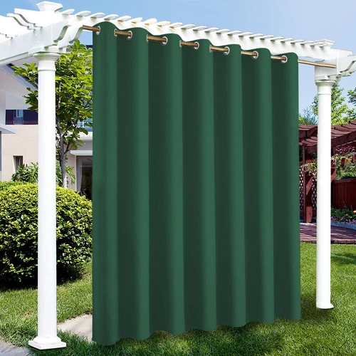 1/2 Stück Wasserdicht Outdoor Terrasse Vorhänge 52" Breit Sichtschutz Verdunkelung Pergola Schatten - Bild 124 von 124