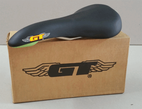 Vintage Retro GT Saddle Bmx haro Skyway BLACK&GREEN REDLINES Moongoose UNIVERSAL - Picture 6 of 7