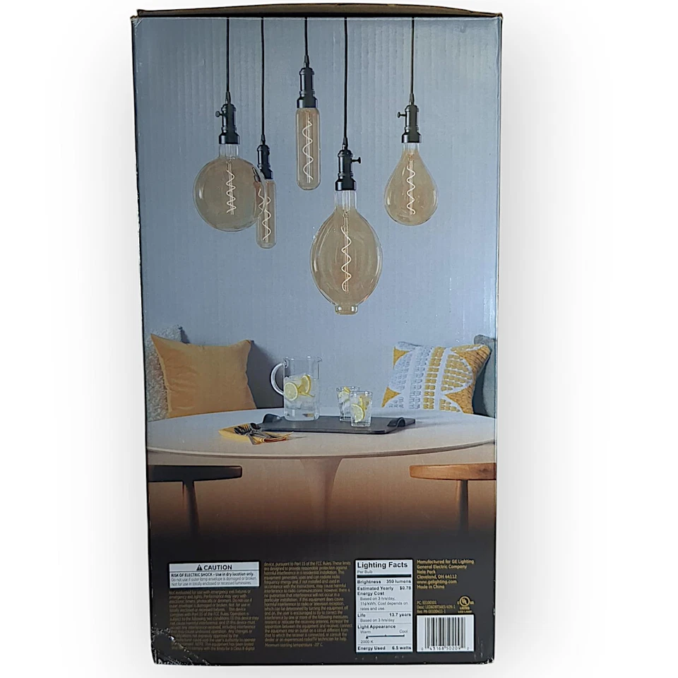 GE Lighting Vintage Style LED BT56 Light Bulb 40 Watt equivalent Amber Glass - Image 4 of 4