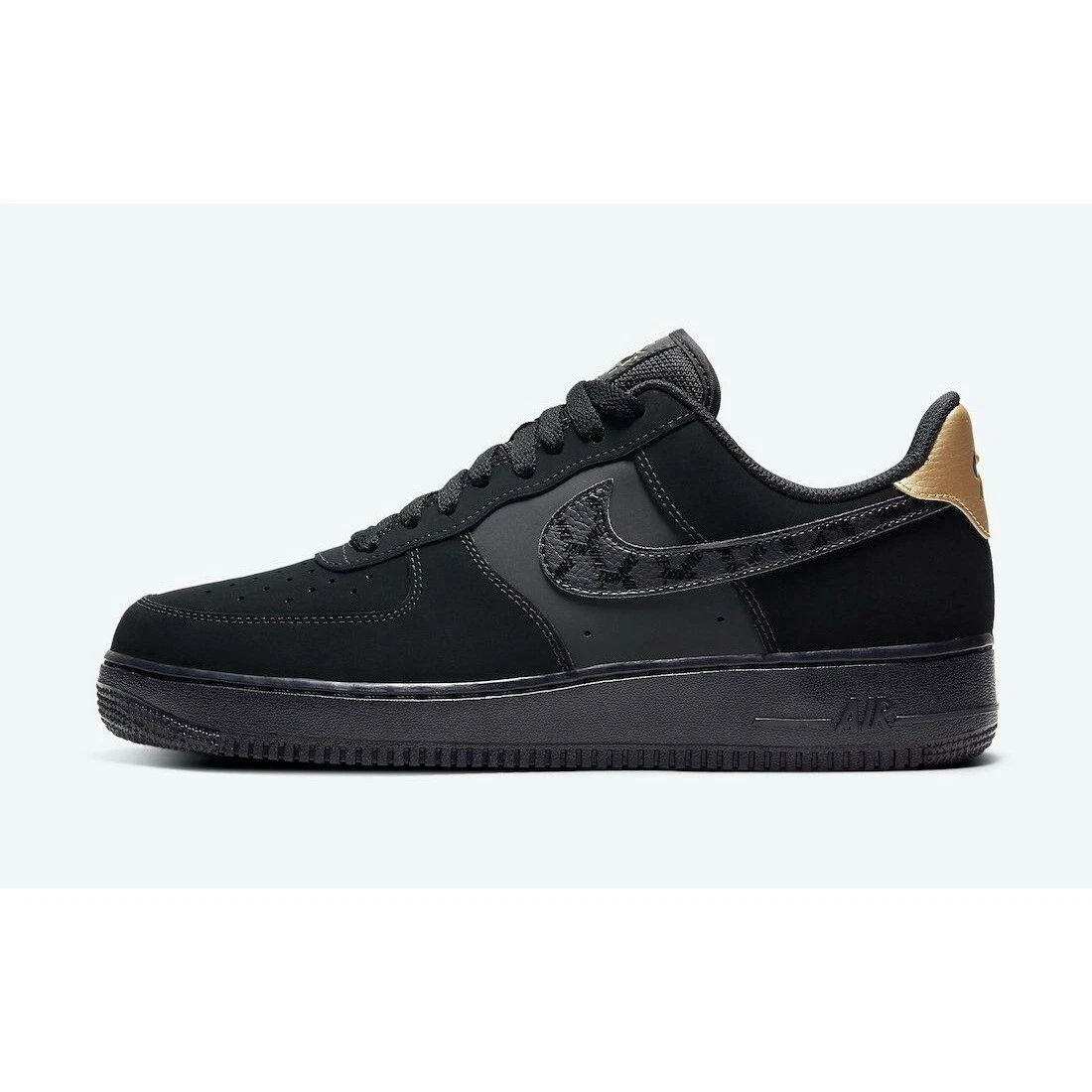 Nike Air Force 1 Low Nubuck Black Metallic Gold 2020 US 10.5 EU 44.5 DH2473 001