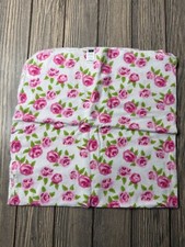 HB Hudson Baby Pink Green Floral Baby Blanket 30x30 Inches 100 Cotton