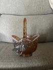 Fenton Glass Basket Lily Of The Valley Cameo Opalescent