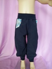 Softshellhose, nachtblau, grau blaue Blumenranke, Taschen Matschhose, Regenhose