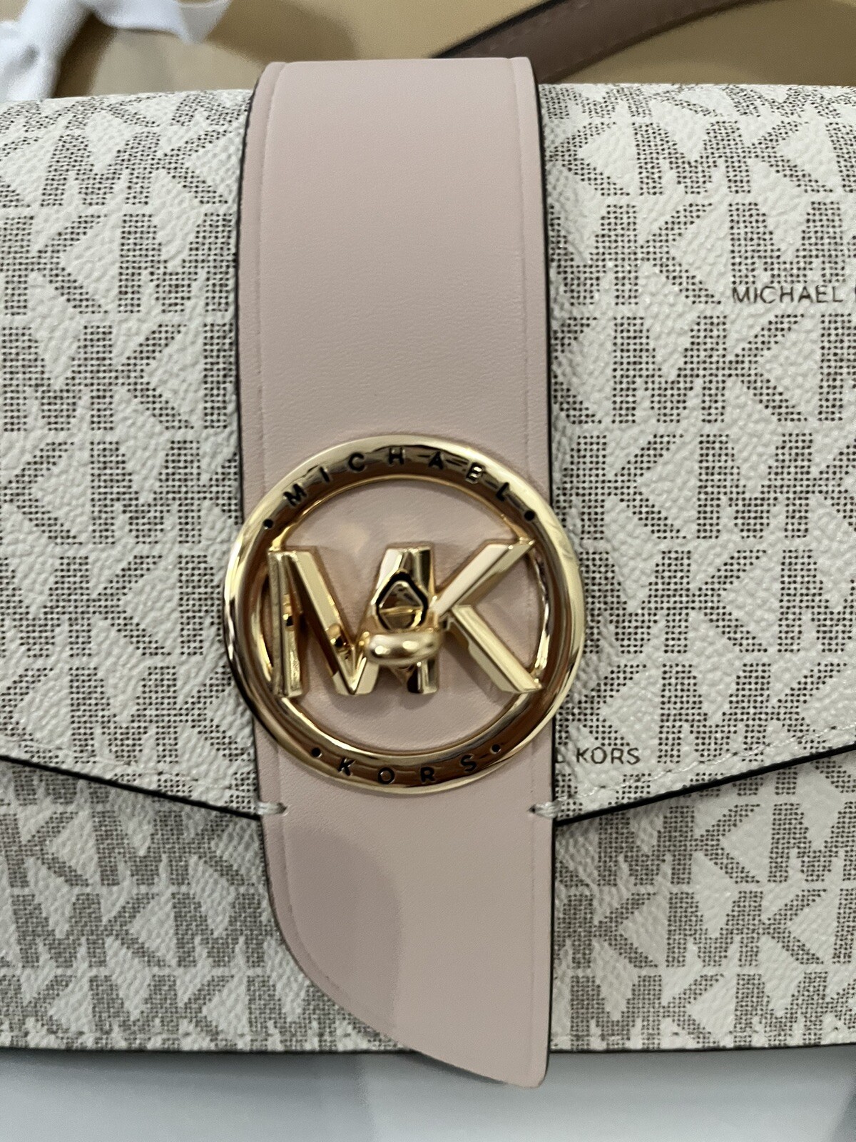 NWT Authentic MK Greenwich Medium Logo Shoulder Bag Style 