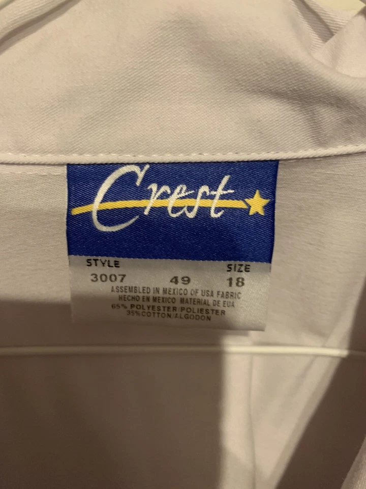 Crest White Professional Lab Coat Laboratory Medical Jacket Women's Size 18 - Image 3 of 4