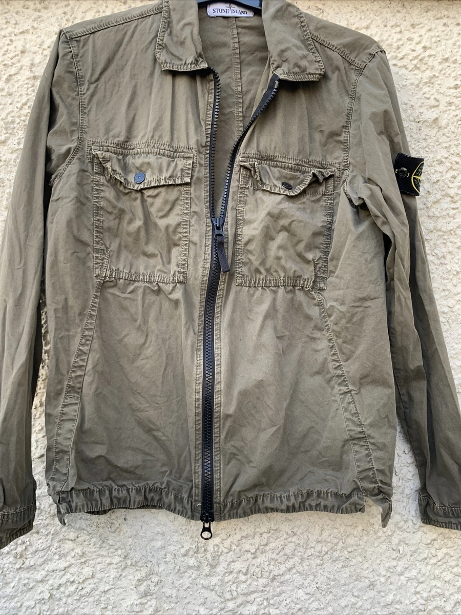 Stone island hotsell khaki overshirt