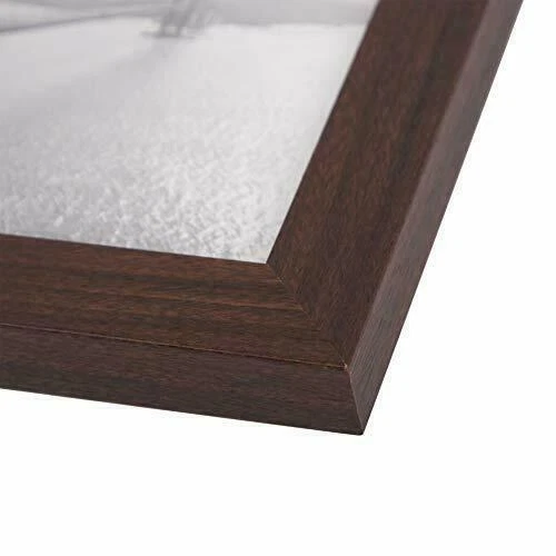 Marco de fotos con bisagras triple 5x7 para 3 fotos de mesa vidrio real marrón cereza Foto 3 de 4