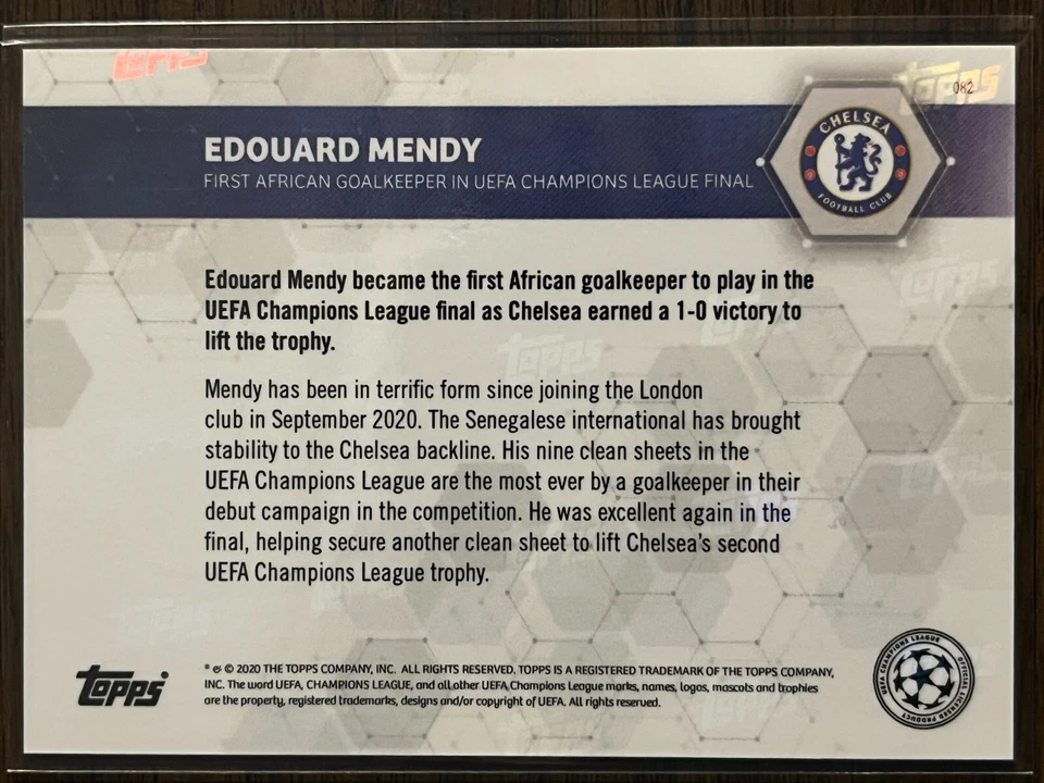 2020-21 Topps Now UEFA UCL #82 Edouard Mendy Chelsea FC - Image 2 of 2