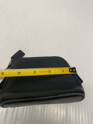 Vintage Coach kleine Kosmetiktasche Leder Reißverschluss schwarz KOSTENLOSER VERSAND - Bild 4 von 9