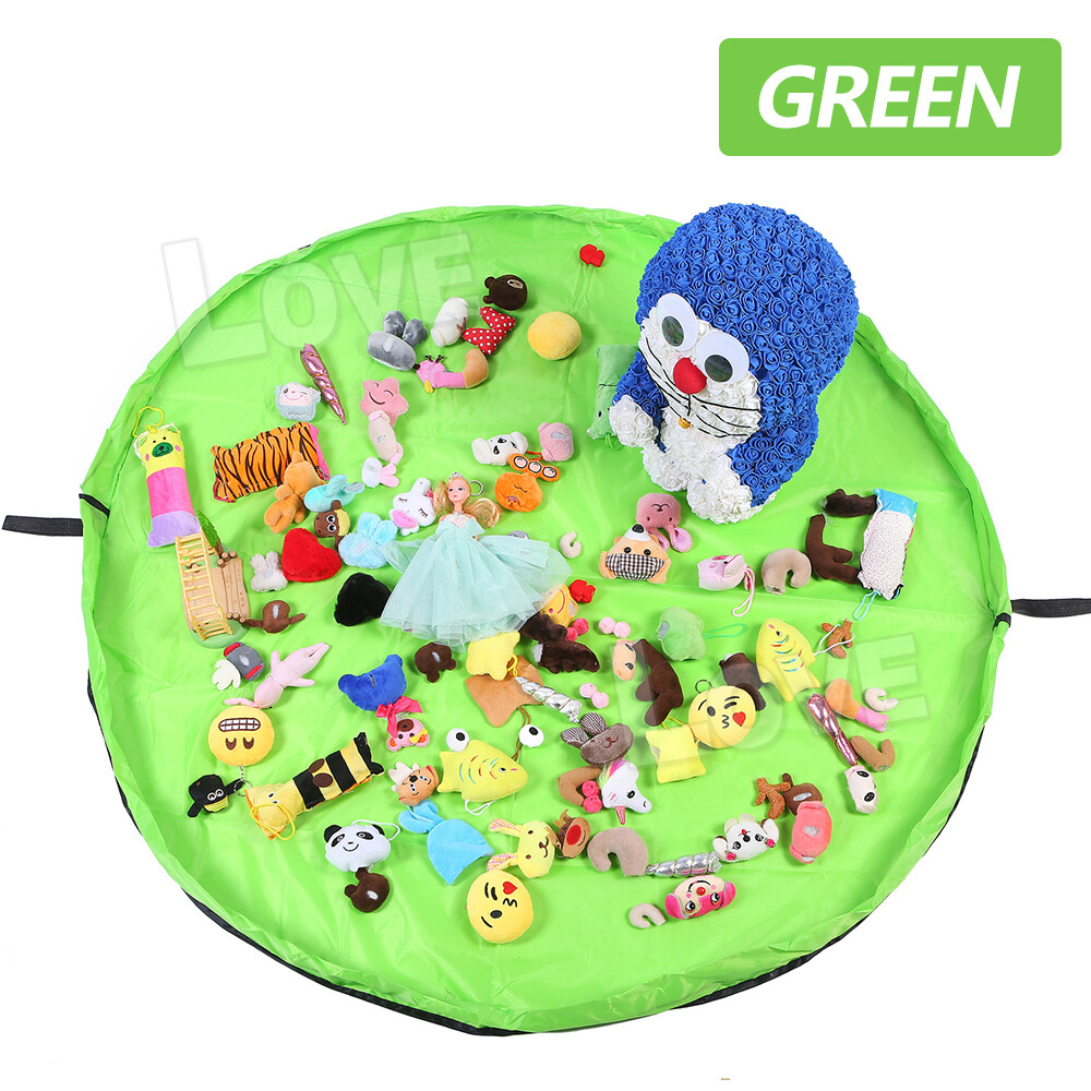 150cm Kids Play Mat Bag Portable Toy Storage Organizer Lego Toys