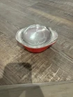 Vintage Pyrex 080 Flamingo Pink Mini Casserole with Lid 8 Oz Bowl