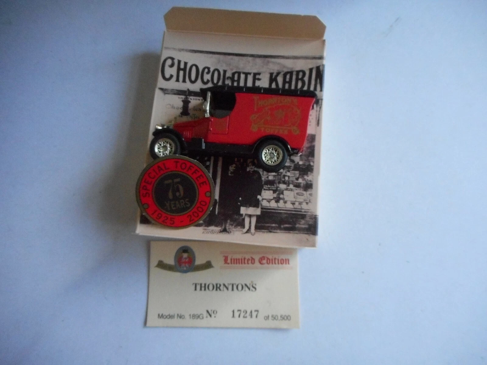 VANS Oxford DieCast 189G Van Chocolate Kabin "Thornton's Toffee" Ltd Ed C+ toke + scatola