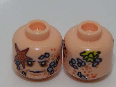 Lego Minifig, Head PotC Bootstrap Bill Barnacles and Starfish Pattern #63