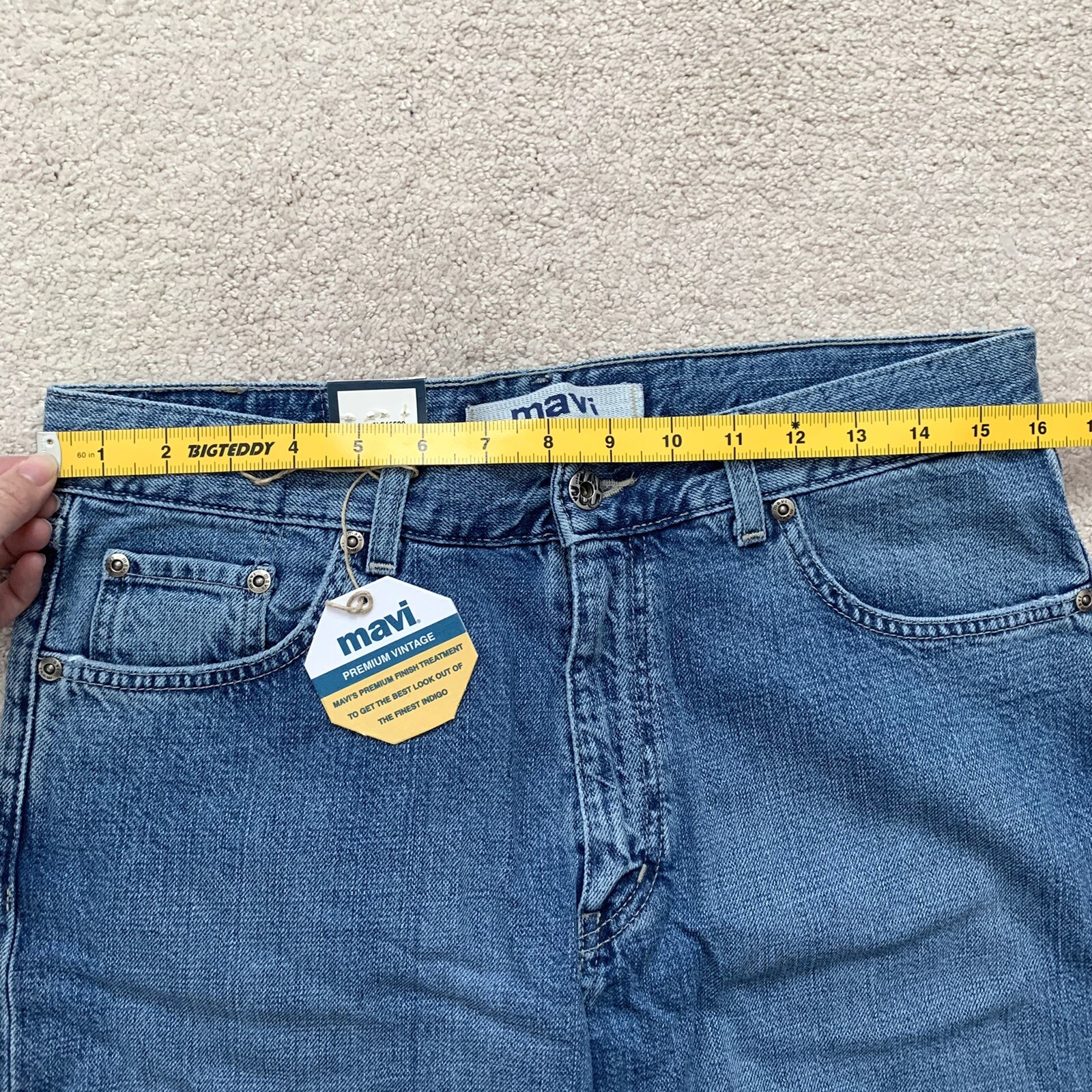 Mavi Men’s Matt Low Rise Bootcut Blue Jeans Size 32/34 Brand New With