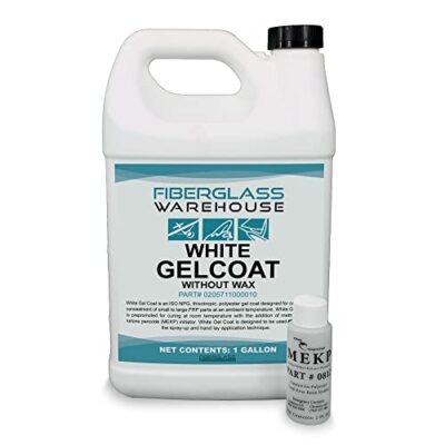 1 Gallon White Gelcoat (No Wax) w/ 2oz. Catalyst. Repairs, Composite Coating