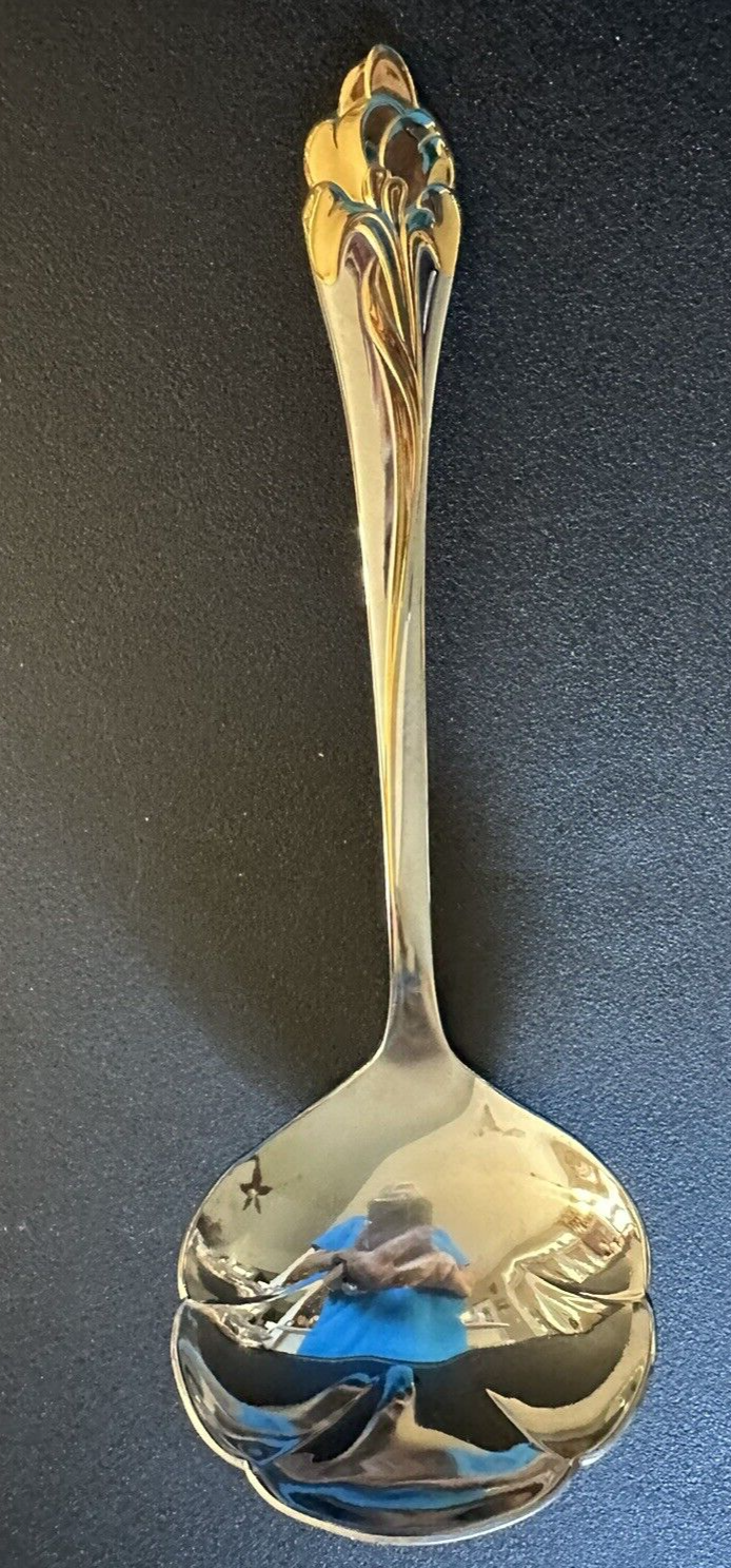 Gravy Ladle GOLDEN AMARYLLIS Oneida USA Glossy Stainless Steel Flatware