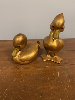 2 signed Anthony Freeman McFarlin Pottery Ducks Small Chip On 1 Bill See Pics