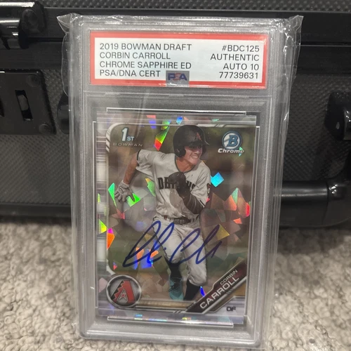2019 Bowman Chrome Sapphire Corbin Carroll 1st Bowman PSA 10/10 Dual Auto Signed