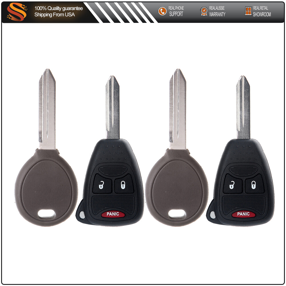 2 3b Uncut Replacement Key Keyless Entry Remote Head Fob For Combo + 2 Car Key
