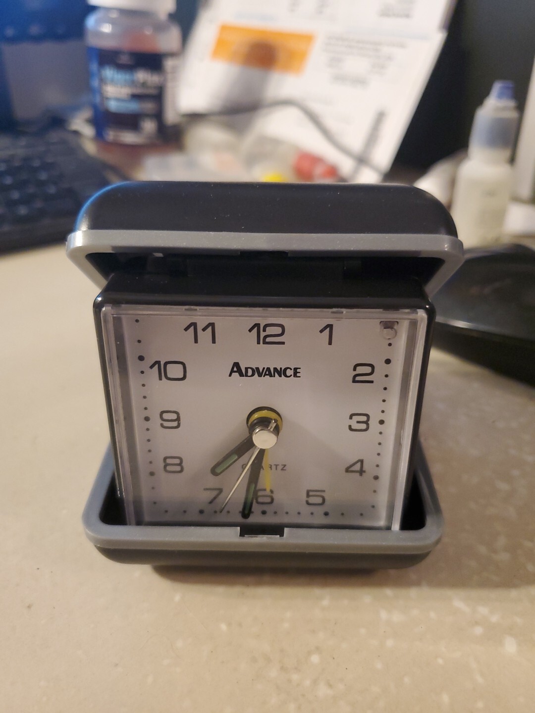 Advance Quartz Travel Alarm Clock Light-Up Dial